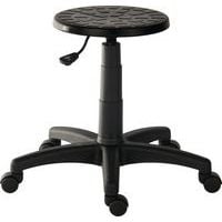 Black Workshop Stool - Polyurethane - Ergonomic & Adjustable - Teknik