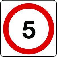 5 Mph Aluminium Sign - Wall & Post - Traffic/Car Park Safety Signs