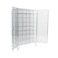 Open Door Wire Mesh Lockers 40 Compartments with Doors - 1370x830x457mm