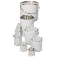 Open top metal cans with lids