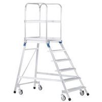 Aluminium Mobile Work Platform - Single-Sided Step Ladder - Efficient