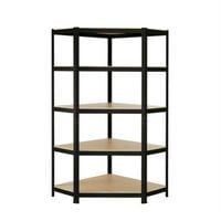 Budget Corner Shelving Blue -1720mm High with 5 Shelves