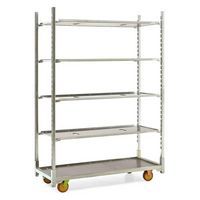 Shelved Trolley Flower/Storage Cart With 4 Adjustable Shelves