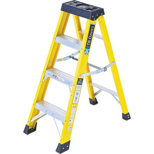 Fibreglass Step Ladder - Professional Electricians With 4-10 Steps