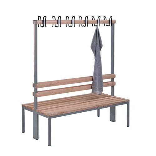 CP wooden coat hook bench - 8 to 16 hangers - Double sided