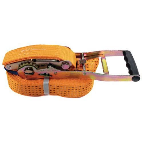 9m Tie Down Straps - Ratchet Buckles - 1000-2500kg Lashing - Manutan Expert