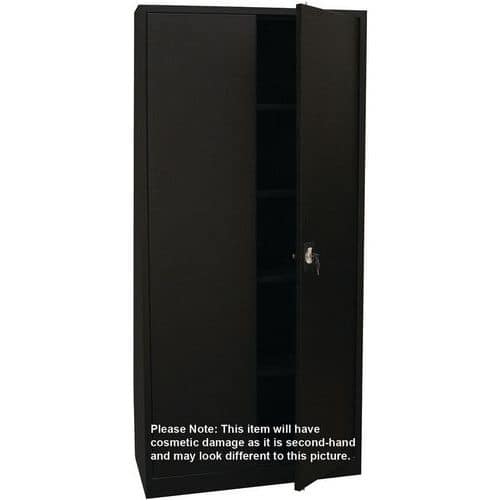 Used Black 4 Shelved Cupboard HxWxD 1800x920x420mm