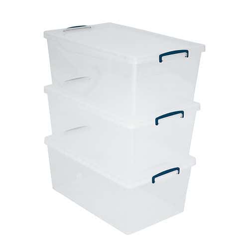 Nestable Clip Lock Box - 62 L - Clear - Really Useful Boxes