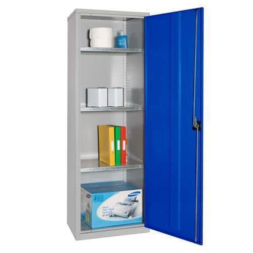 Narrow Lockable Storage Cupboard with 3 Shelves - 1830x610x457mm