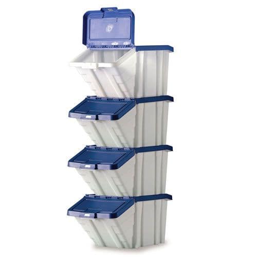 Containers with Coloured Lids - 50L for Storage and Organization