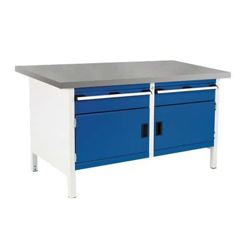 Bott Cubio Heavy Duty Workbench With Lino Top Drawers and Cabinet 840x1500x750mm