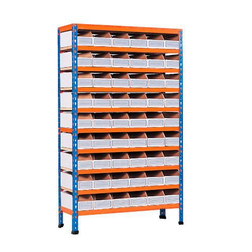 Rapid 2 Shelving (1600h x 915w) 54 Cardboard Picking Bins