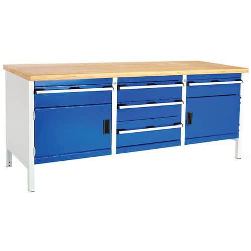 Bott Cubio Heavy Duty Workbench with 2 Cupboards & 5 Drawers