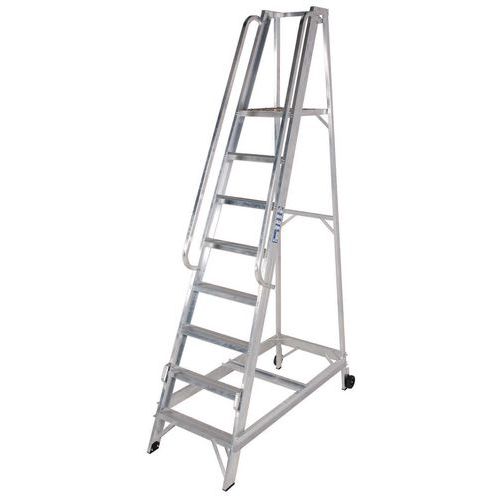 Platform Warehouse Step Ladders In Aluminium