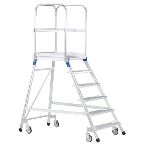 Aluminium Mobile Work Platform - Single-Sided Step Ladder