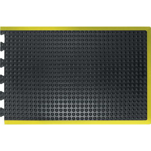 Anti-Fatigue Bubblemat Black/Yellow 600x900mm Tiles - Safety Mats