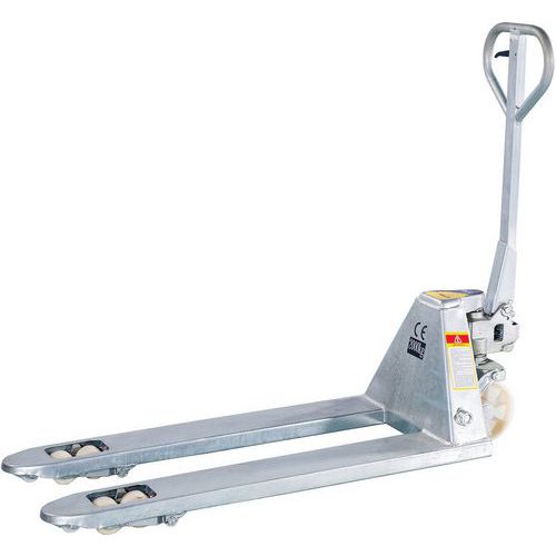 Galvanised Hand Pallet Truck - Zinc Plated Steel - Heavy Duty 2500kg - Manutan Expert