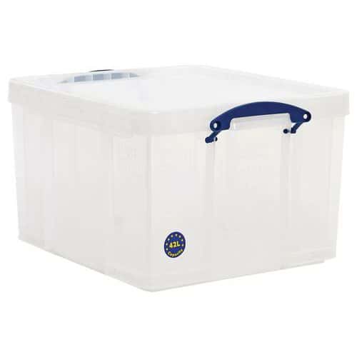 42 L Clear Really Useful Storage Box - Pack of 2