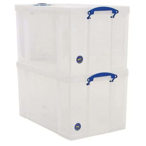 84L Really Useful Storage Boxes - Pack of 2 - Transparent Plastic