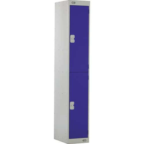 Metal Storage Lockers - 2 Doors & Coat Hooks -Nestable -Anti-Bacterial