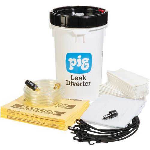 Roof Leak Diverter Kits - Pail, Hose & Tarp - New Pig Prevent