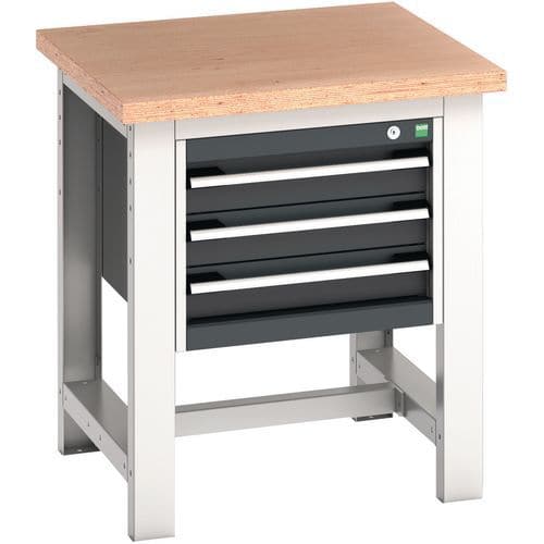 Bott Cubio Heavy Duty Workbench With MPX Top & Drawers 840x750x750mm