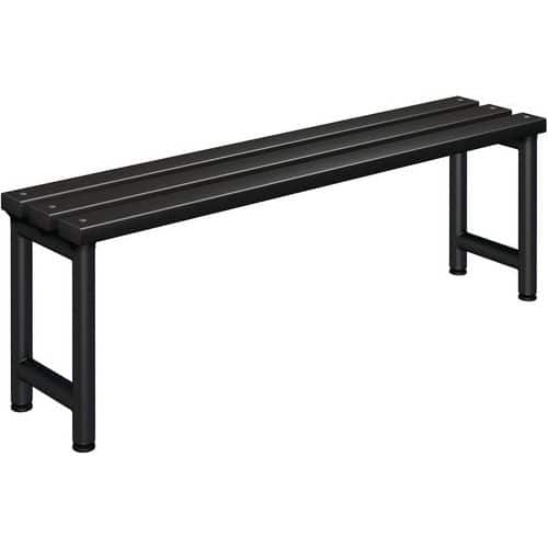 Polymer Cloakroom Bench - Single Sided - Black Slats - Furniture