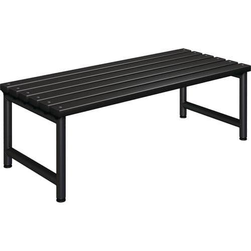 Polymer Cloakroom Bench - Double Sided - Black Slats