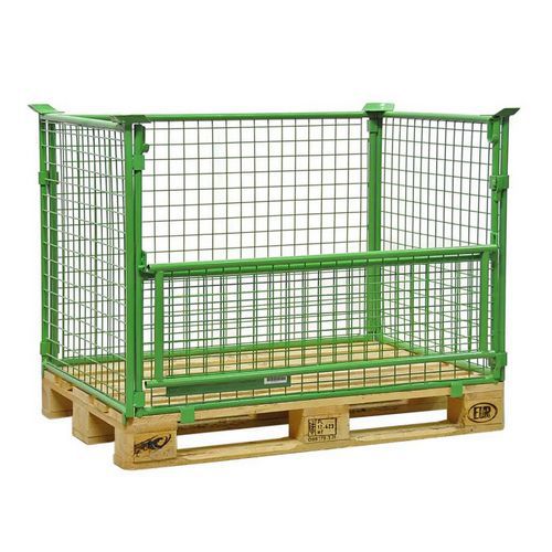 Foldable Mesh Pallet Cage - Half Front Drop