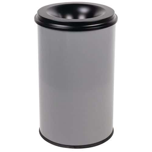 Metal Waste Bin - Fire Retardant - 20-110l - Black Or Grey - Manutan Expert