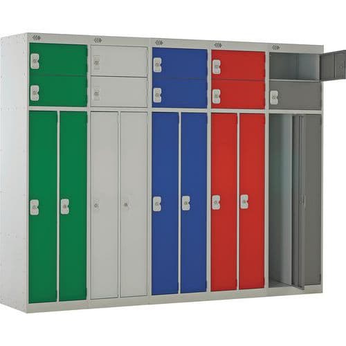 Clean & Dirty Metal Storage Lockers - 2 Person - Anti-Bacterial Coat