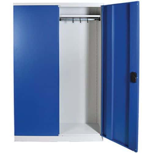 Large Grey/Blue Lockable Wardrobe Cupboards - Metal Office Cabinets