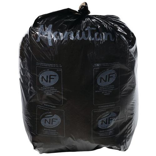 Black Bin Bag - Heavy Duty Waste - 110/200 Litre Capacity - Manutan Expert