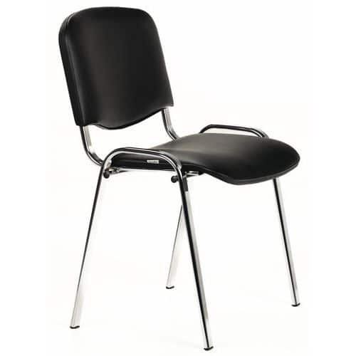 Visitor Chair - Vinyl - Stackable Chrome Frame - Humphreys Manutan