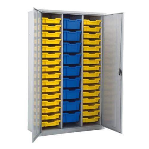 Lockable Cupboard With 41 Gratnells Trays - Rapid Racking