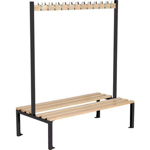 Double-sided Storage Bench. 1800mm Coat Hook Rack. Shoe Storage Option