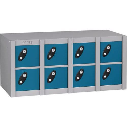 Mini Box Locker Unit - 8 Cabinets Long & 2 Cabinets Tall - Probe